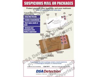 Suspicious Mail Identification Poster | DSA Detection Part Number EPS1016